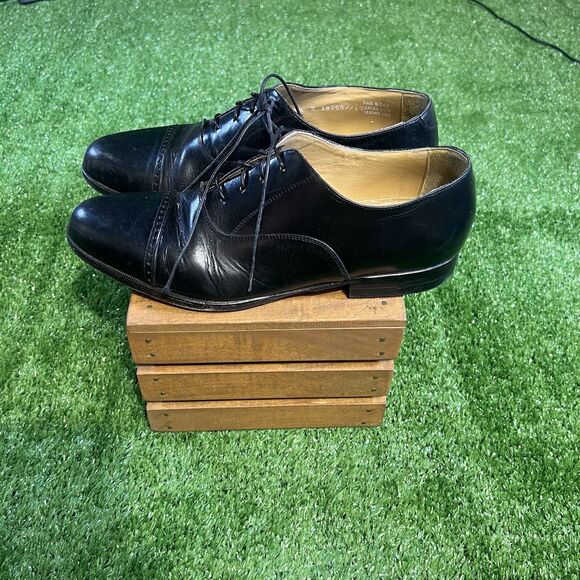 Bostonian Classics Black Leather Cap Toe Oxfords Men's Dress Shoes size 9.5 M - Picture 1 of 8